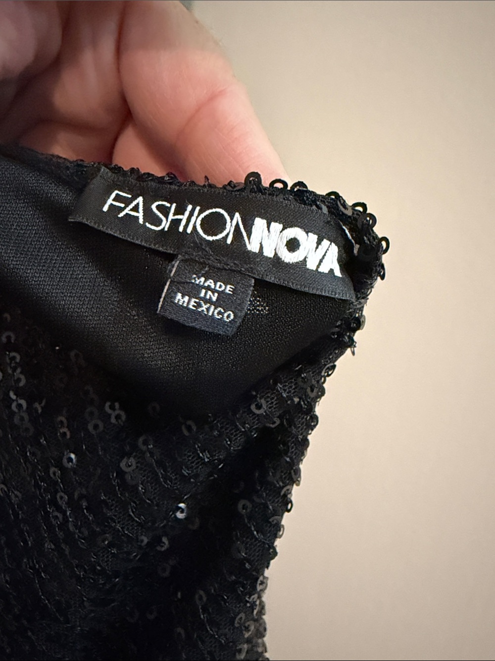 Fashion Nova Black Sequin Halter Mini Dress - Picture 2 of 7